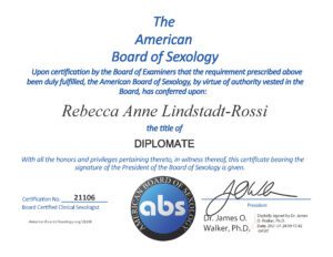 The American Board of Sexology - Rebecca Lindstadt-Rossi - 21106