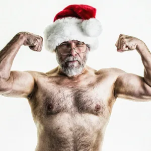 Sexy Santa Claus Flexing