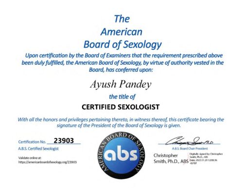 The American Board of Sexology - Ayush Pandey Certified Sexologist